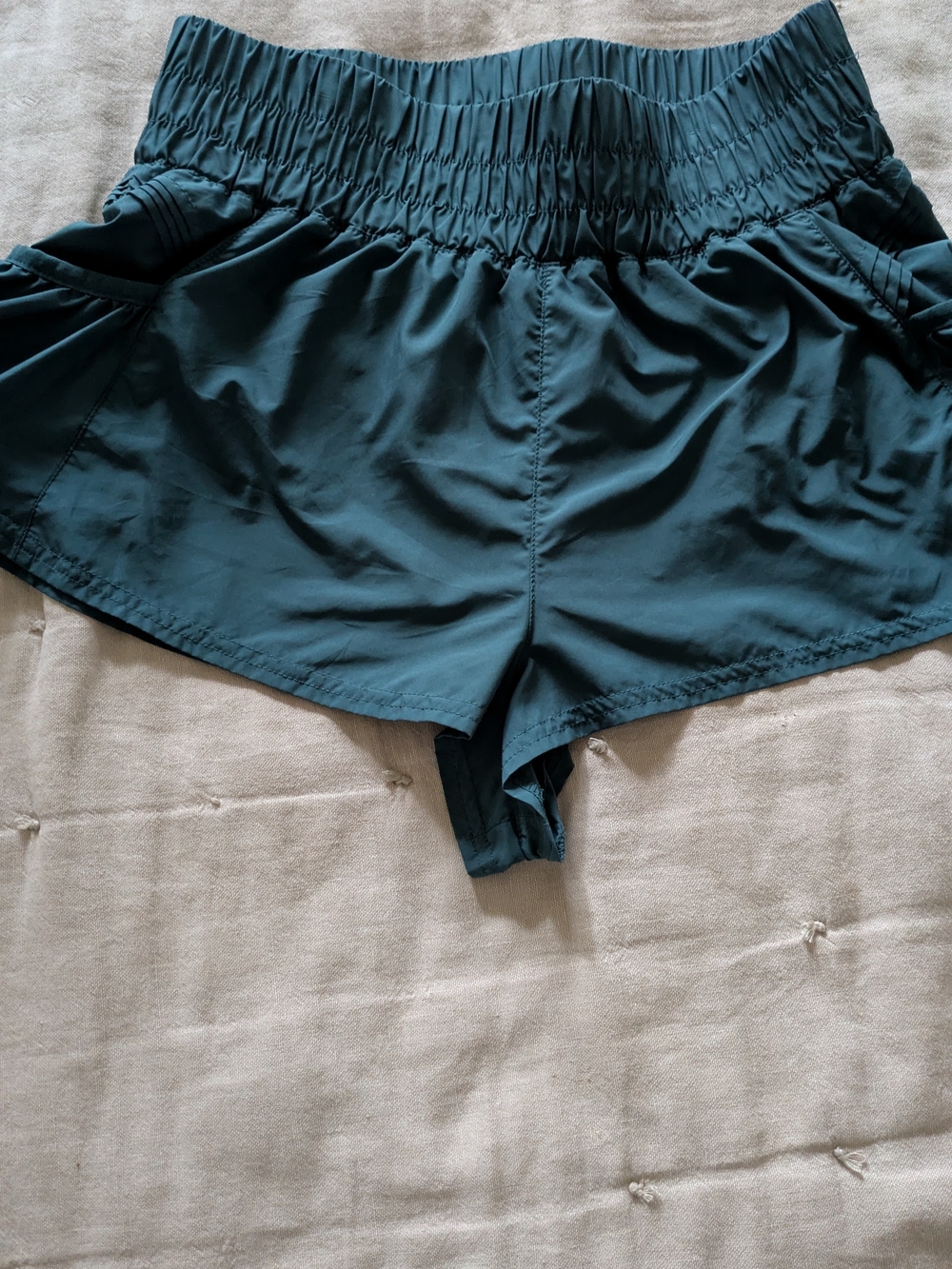 Free People Deep Teal High-Rise Athletic Shorts